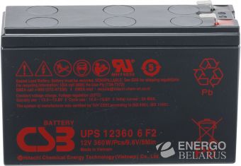 Батарея аккумуляторная CSB UPS 12360 6 F2F1 12V/7.5Ah Slim