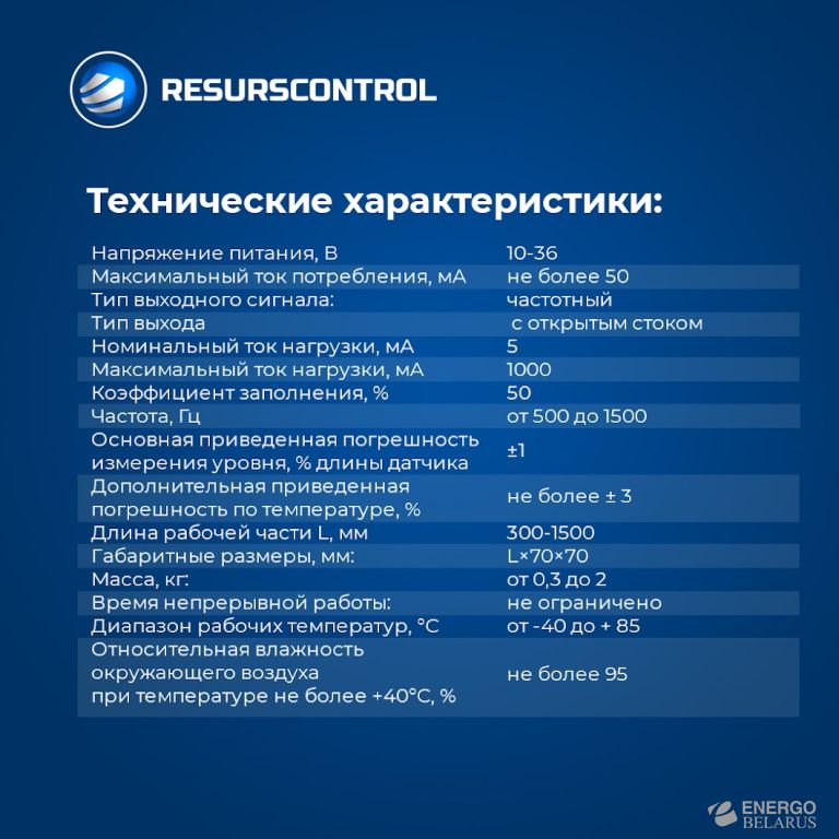 Датчик уровня топлива TITAN Freq (частотный, с монтажным комплектом)