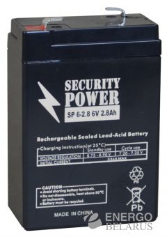 Батарея аккумуляторная Security Power SP 6-2,8 F1 6V/2.8Ah