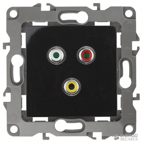 12-3113-06 ЭРА Розетка RCA, IP20, Эра12, чёрный