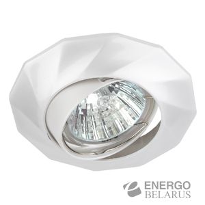 KL65A PS Светильник ЭРА литой пов. MR16,12V/220V, 50W перламутровое серебро (100/2100)