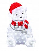 Акриловая светодиодная фигура 513-240 "Медвежонок в красном колпаке", 56 см,  200 светодиодов