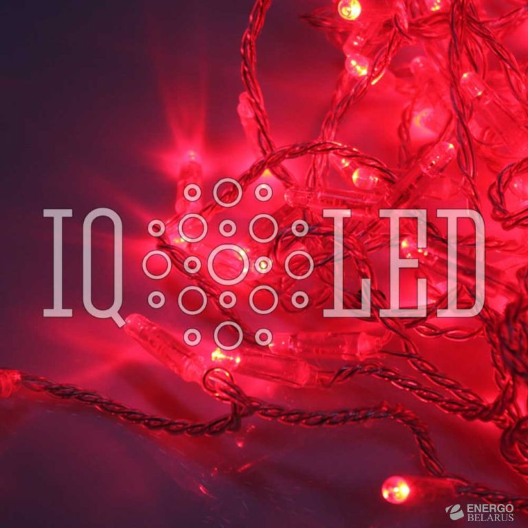 Гирлянда постоянного свечения 20M, 24V, красная / прозрачный провод, соединяемая (без шнура) (с колпачком) (новый коннектор)