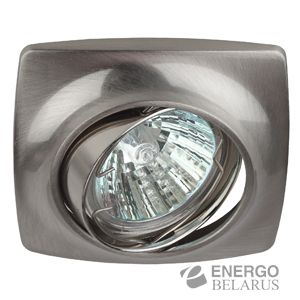 KL63A SN Светильник ЭРА литой пов. MR16,12V/220V, 50W сатин никел (100/1200)