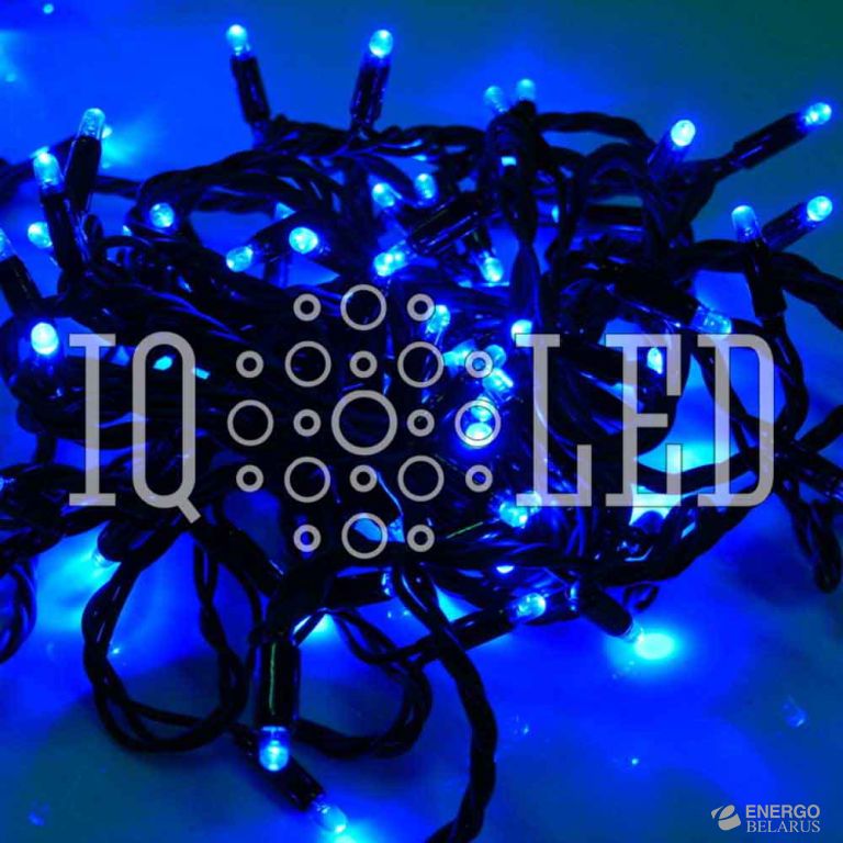 Гирлянда постоянного свечения 20M, 24V, синяя / черный провод, соединяемая (без шнура) (новый коннектор)