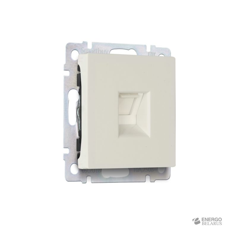 Розетка телефонная RJ-11, бежевая, "Нептун" Smartbuy