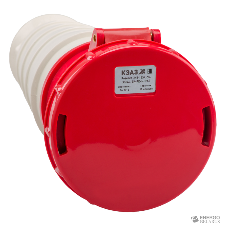 Розетка кабельная 245-125А-6h-380AC-3P+PE+N-IP67
