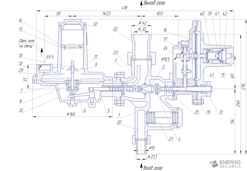 Регулятор давления газа универсальный РДГД-20М