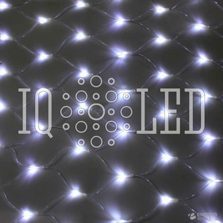 Сеть постоянного свечения 2*4M, 240V, БЕЛЫЕ на прозр. проводе, соединяемая