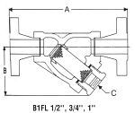 Фильтр сетчатый B1FL из углеродистой стали