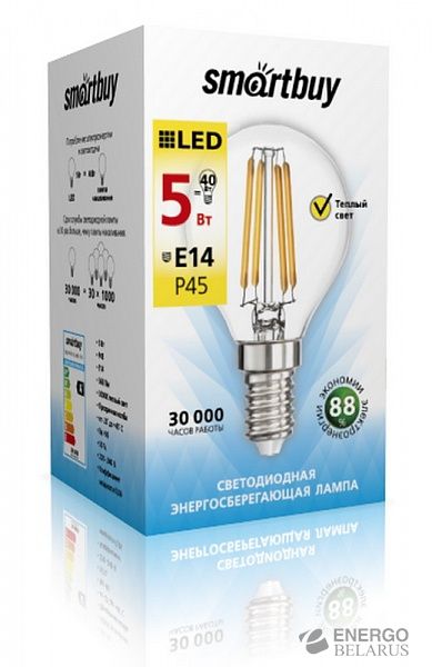Лампа светодиодная (LED) P45 5W Filament