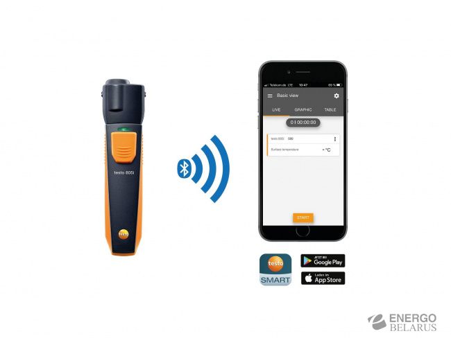 ИК-термометр с Bluetooth, управляемый со смартфона/планшета Смарт-зонд testo 805 i (0560 1805)