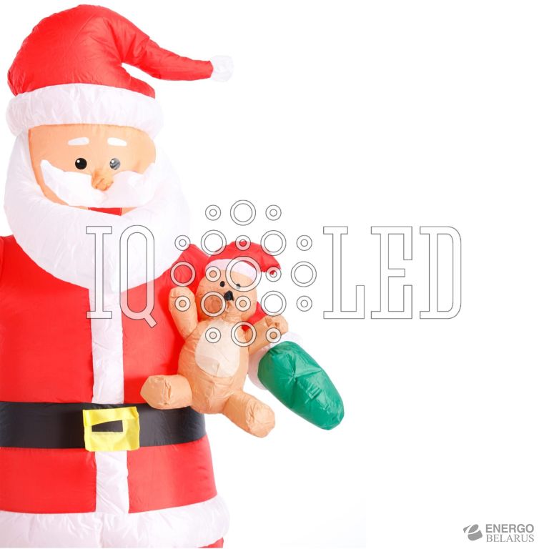 Фигура 3D надувная “Дед Мороз с мешком и медвежонком”