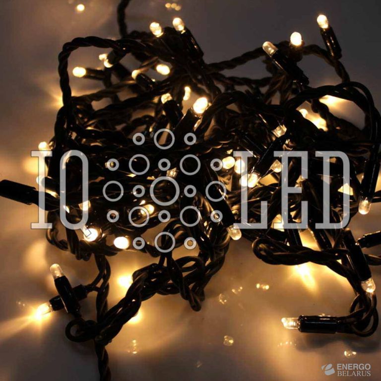 Гирлянда постоянного свечения 20M, 24V, белая теплый / черный провод, соединяемая (без шнура) (новый коннектор)