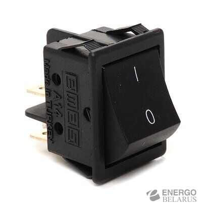 Выключатель клавишный зеленый с подсветкой IP20 (0-1) (16А/250V AC) A14-G