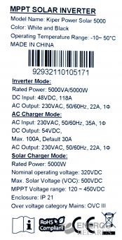 Инвертор Kiper Power Solar 5000 (5000VA/5000W)