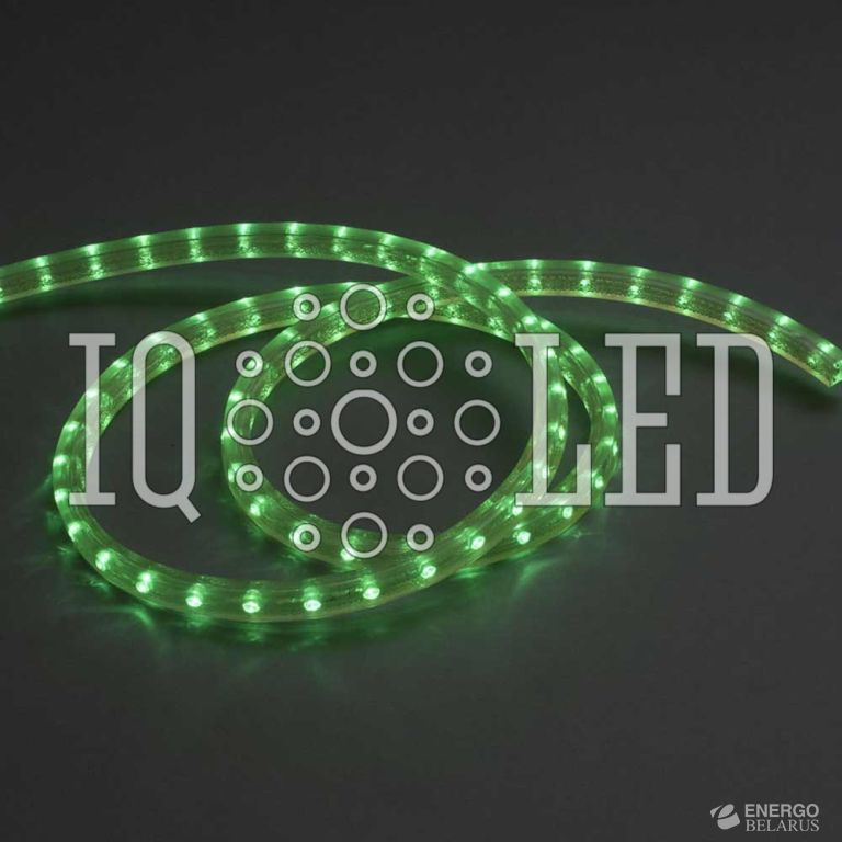 Дюралайт плоский 2W 100M 220V зеленая, 100м, 220V, D13.5*15.5cm, интервал 2,77см, 2М