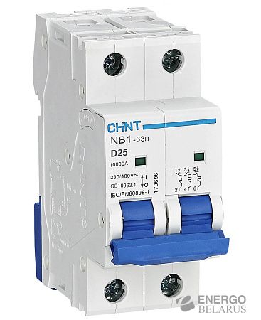 Выключатель автоматический NB1-63H 2P 10A C (10kA) CHINT