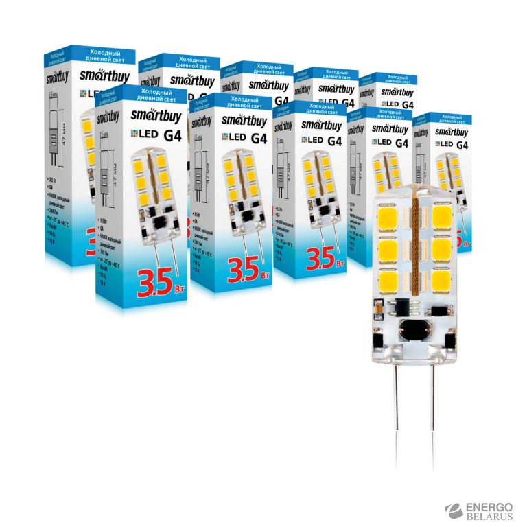 Лампа светодиодная (LED) Smartbuy-G4-3_5W/6400/G4