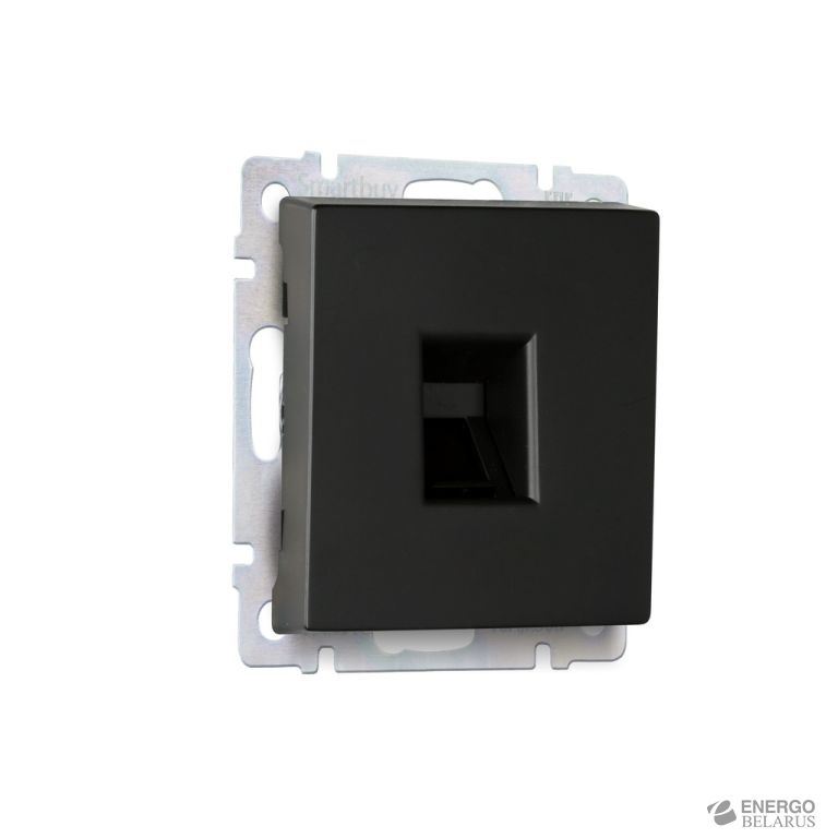 Розетка компьютерная RJ-45, черная, Smartbuy