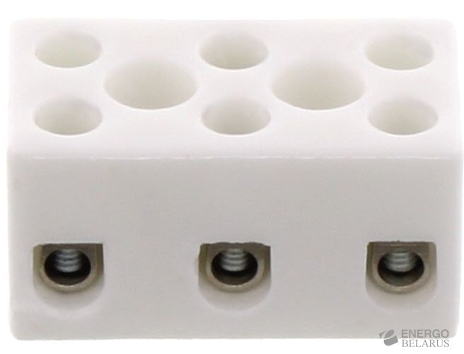 Блок клеммный керамический KKB 2,5/3 WH без защиты провода