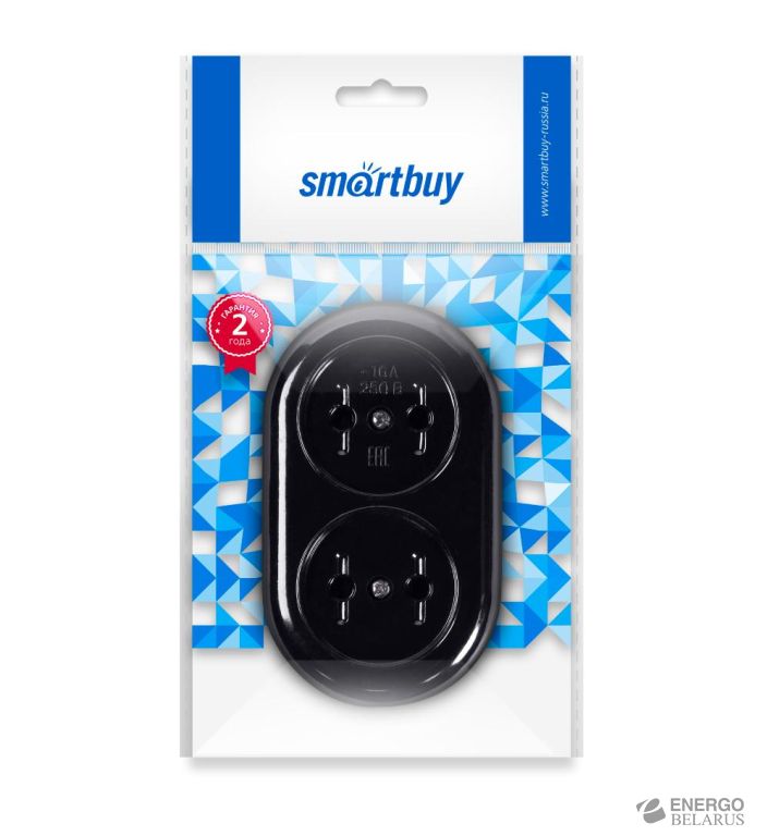 Колодка бакелитовая, 2 гнезда 10А/2,2кВт без заземления, Smartbuy