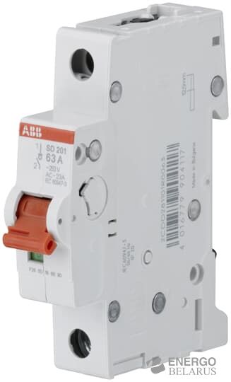Выключатель нагрузки (рубильник) 1 полюс ABB SD201/16 2CDD281101R0016