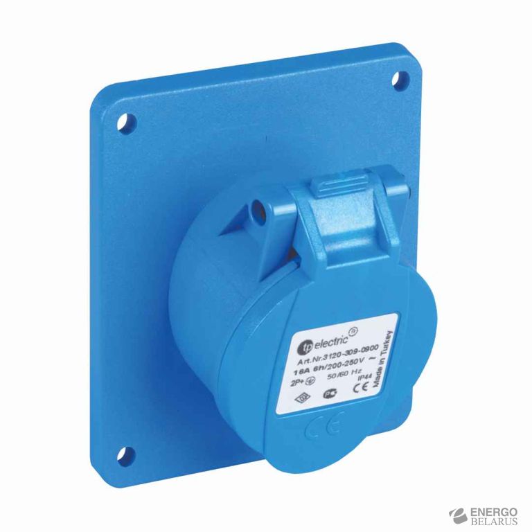 Розетка встраиваемая наклонная (2P+PE) IP44 3x16A 3120-309-0900