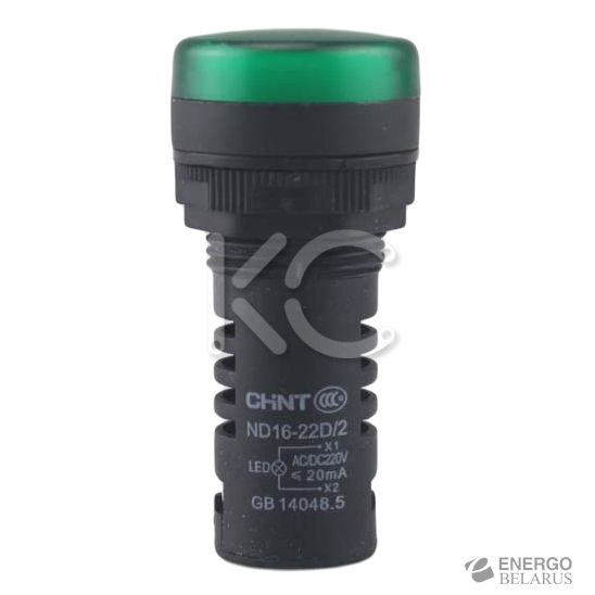 Индикатор ND16-22D/2 зеленый AC/DC230В (R) (CHINT)