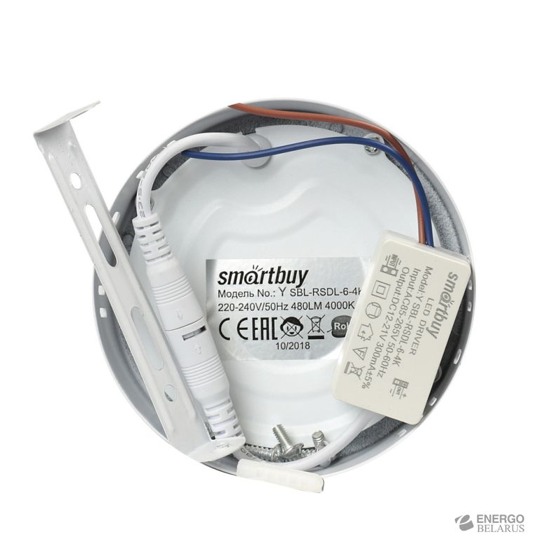 Светильник светодиодный (LED) накладной Round SDL, Smartbuy SBL-RSDL-6-4K