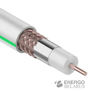 Кабель коаксиальный СМАРТКИП SAT 703 B, Cu/Al/Cu, 48%, 75 Ом, бухта 100 м, белый