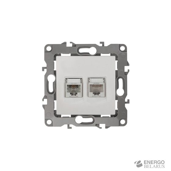 12-3109-02 ЭРА Розетка комбинированная RJ45+RJ11, IP20, Эра12, слоновая кость