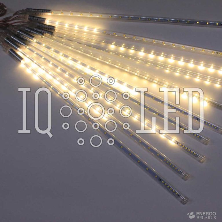 Сосульки строб Трубки D12mm,10шт 0,5М Бел теп SNOW 0.5*4.5M 7v не соедин.