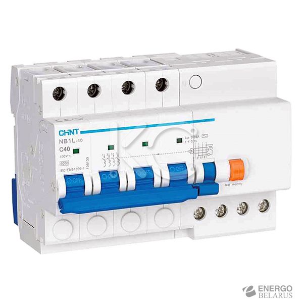 Дифференциальный автомат NB1L-40 4P C16 30mA тип AC 6kA (R) (CHINT)