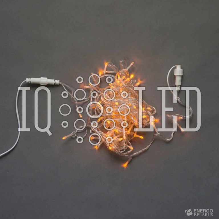 Гирлянда постоянного свечения 10M, 240V, желтая / прозрачный провод, соединяемая (без силового шнура)