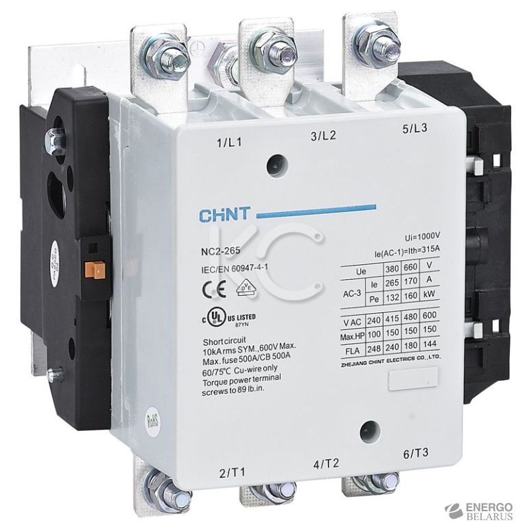 Контактор NC2-265 265A 400В/АС3 50Гц (R)(CHINT)
