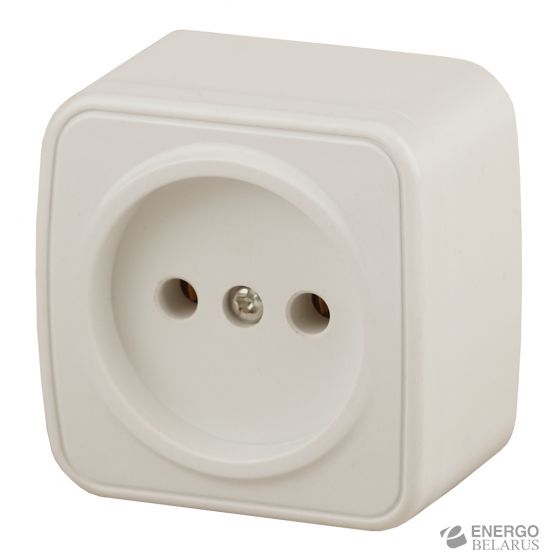 3-201-02 Intro Розетка 2P, 16А-250В, IP20, ОУ, Polo, сл.кость
