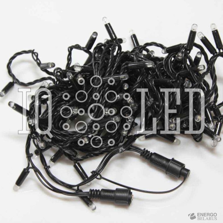 Гирлянда постоянного свечения 20M, 240V, желтая / черный провод, соединяемая (без силового шнура) (с колпачком)