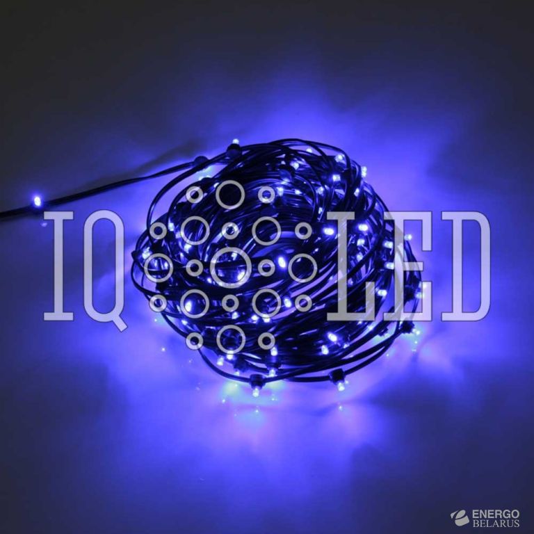 Гирлянда клип-лайт 12В, 15CM, 20M, синий цвет, черный провод (без блока)