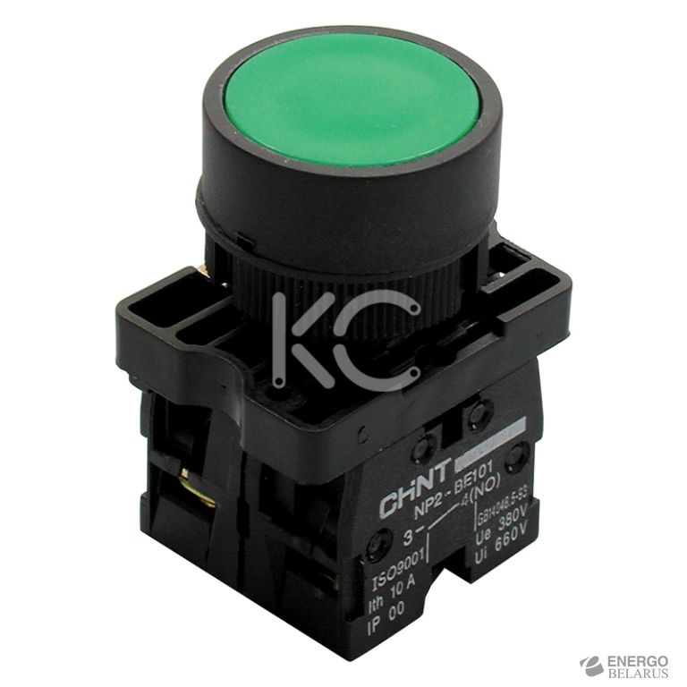 Кнопка управления NP2-EA31 без подсветки зеленая 1НО IP40 (CHINT)