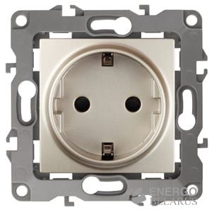 Розетка 12-2101-04 ЭРА 2P+E Schuko, 16A-250В, IP20, Эра12, шампань (10/100/2800)