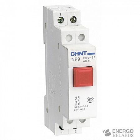 Кнопка модульная NP9-01/2 (1НЗ) красная CHINT