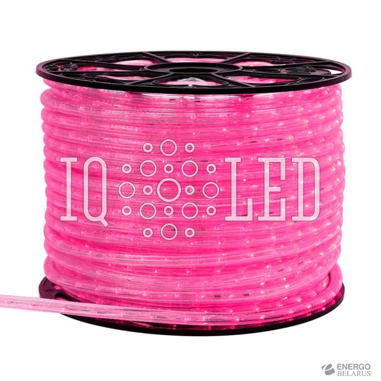 Дюралайт розовый мерцающий220V, 36 LED/m, 100m