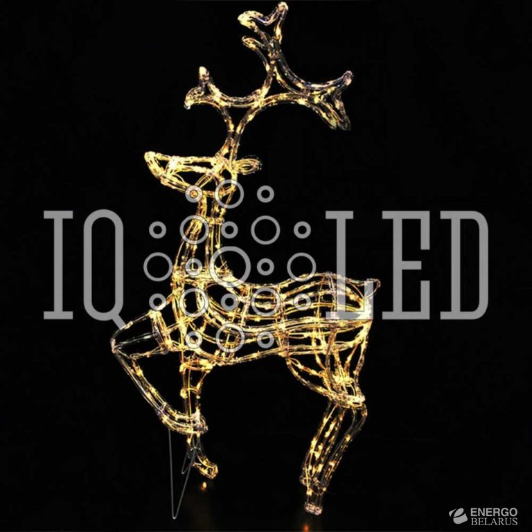 Олень каркасный обвит акрилом 136*80*40 (теплый белый )