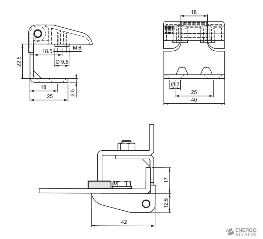 Петля накладная Essentra (Mesan) 200-1-2-25-0