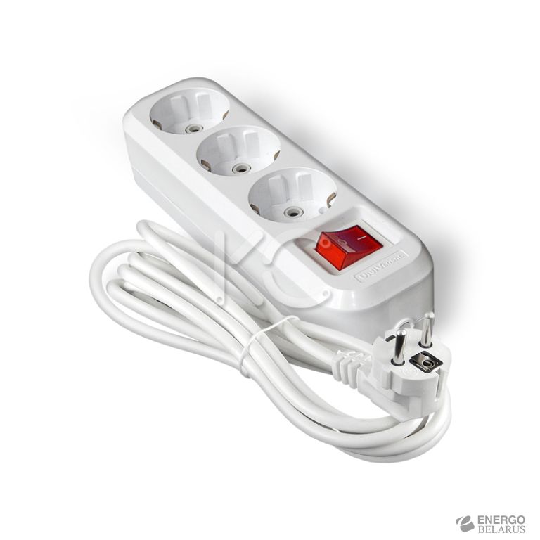 Удлинитель 3х3м с заземл. 16А IP20 S-303 с выкл. ПВС 3х1 UNIVersal