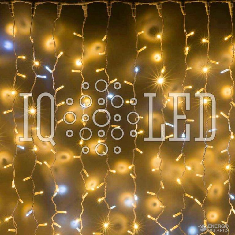 Дождь фиксинг 24V, 2*6М (белые теплые светодиоды/белый)без 24V/240V трансформатора