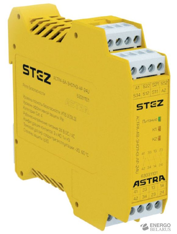 Реле безопасности АСТРА-АВ-3НO1НЗ-АР-24U, артикул 63031101