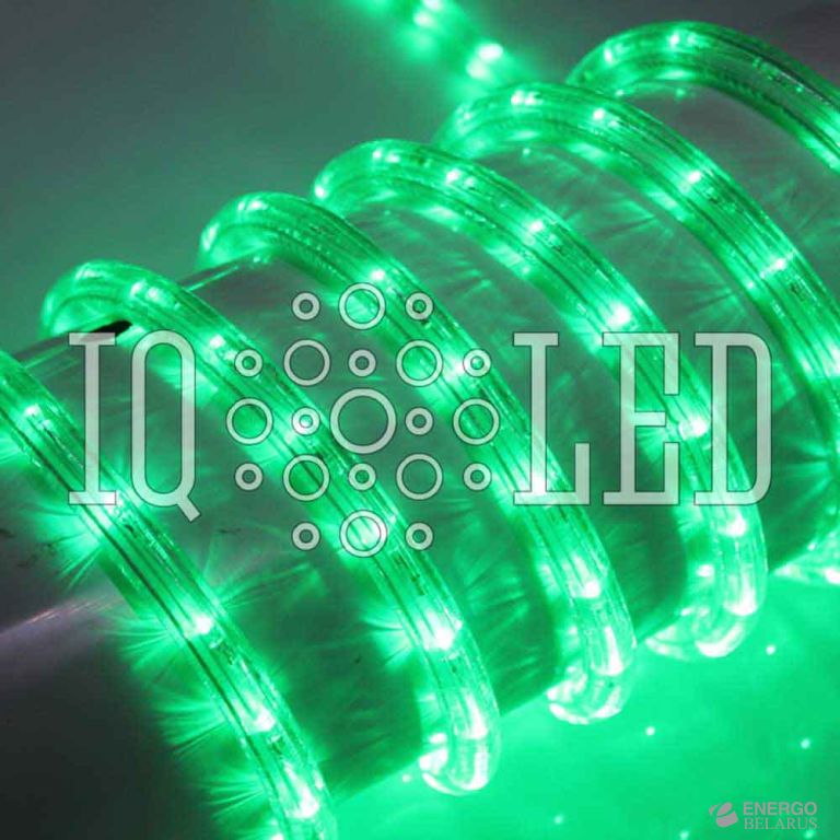 Дюралайт круглый 2W 100M 240V Flash (каждый 6-ой), зеленый, 13мм (2м)