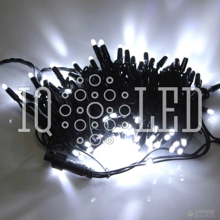 Гирлянда постоянного свечения 20M, 240V, белая / черный провод, соединяемая (без силового шнура)